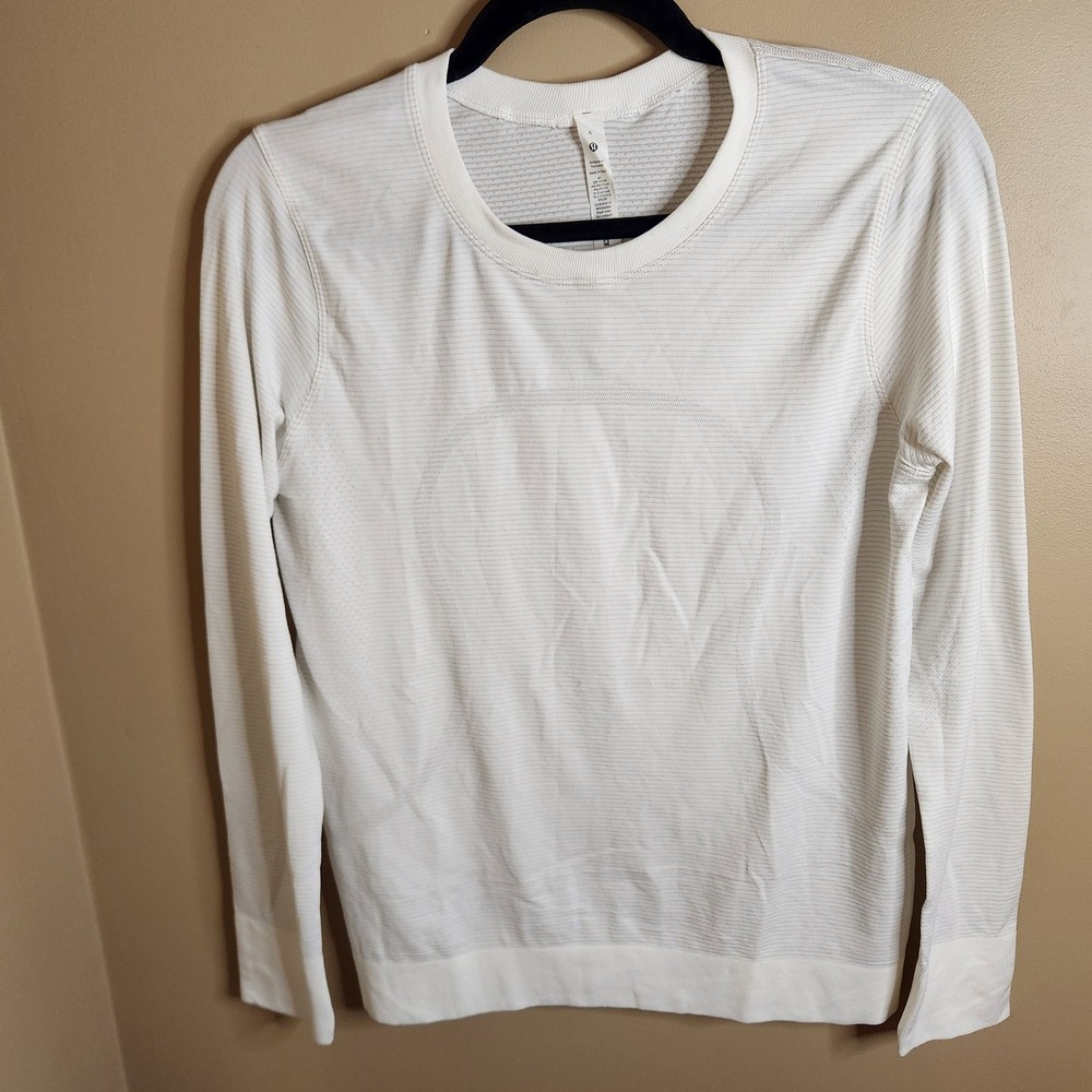Lululemon Swiftly Tech Long Sleeve 2.0 White Shirt Size 6